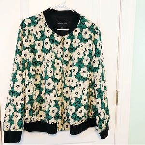 green floral bomber jacket